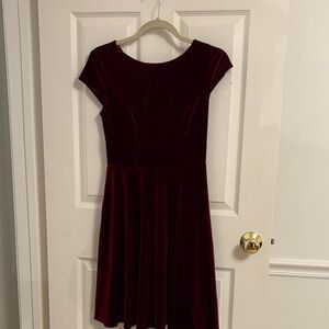 Burgundy Velvet Dress